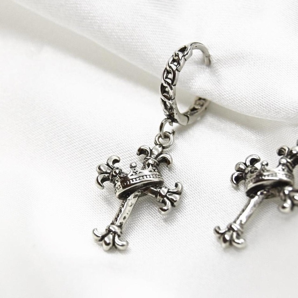 Gothic Cross Hoops - Picture 4 of 4